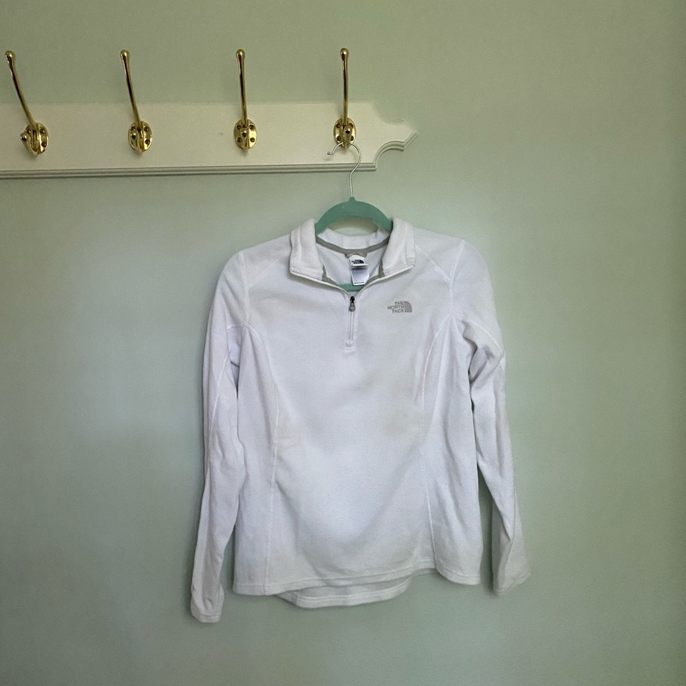 The North Face white quarter-zip fleece